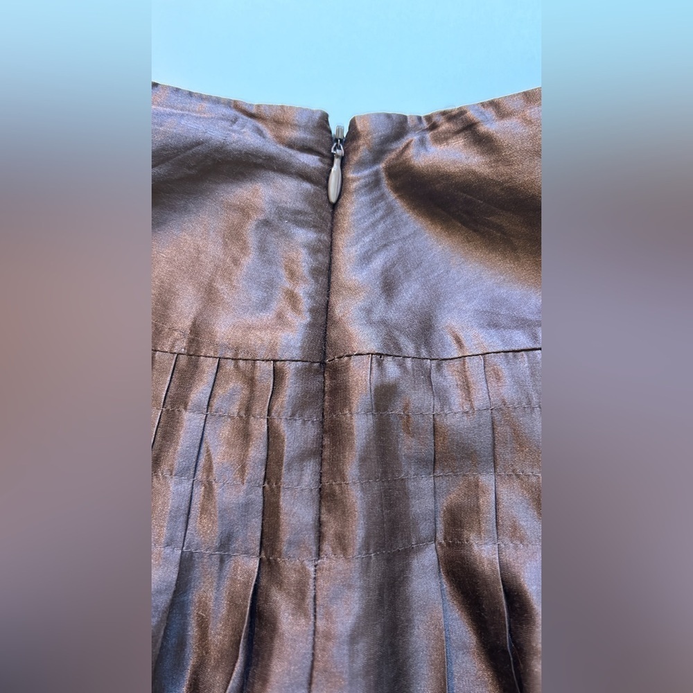 Y2K Alfani Brown Gold Embellished Bubble Skirt Size 2P - Picture 7 of 10